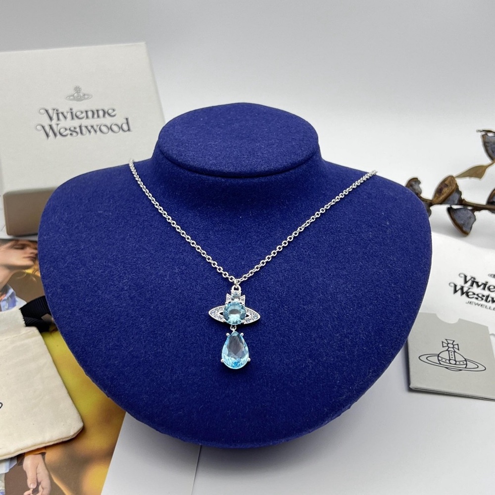 Vivienne Westwood Sea Blue Mermaid Tears Necklace
